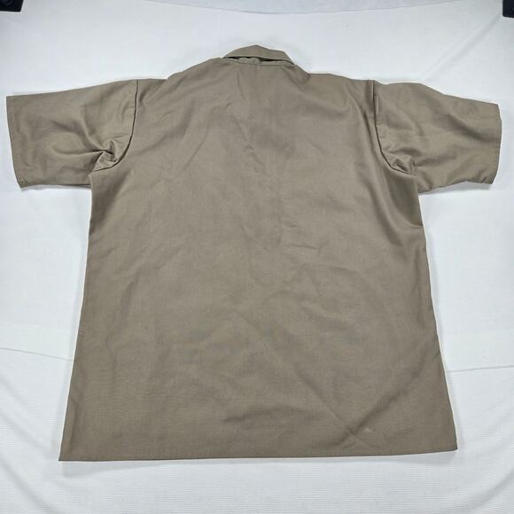 Vintage Made in USA Ben Davis Short Sleeve 1/2 Zip Khaki Short Shirt Size Large - Picture 8 of 9